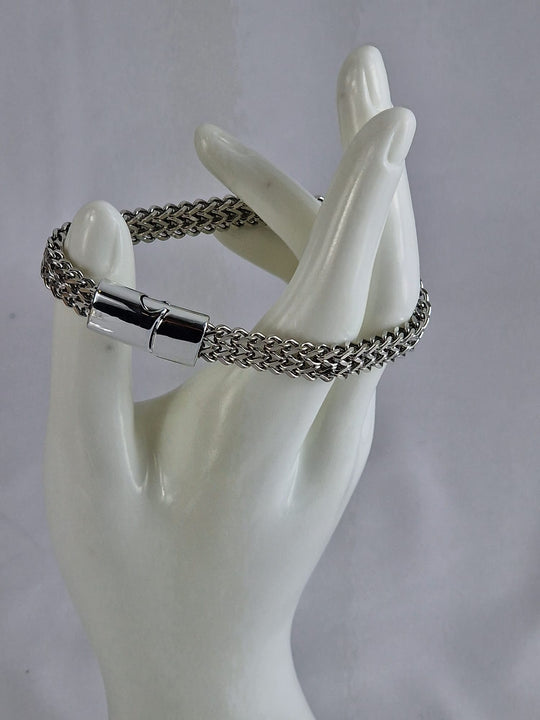 Doppellagiges Unisex-Armband – Titanstahl – Gold/Silber/Schwarz