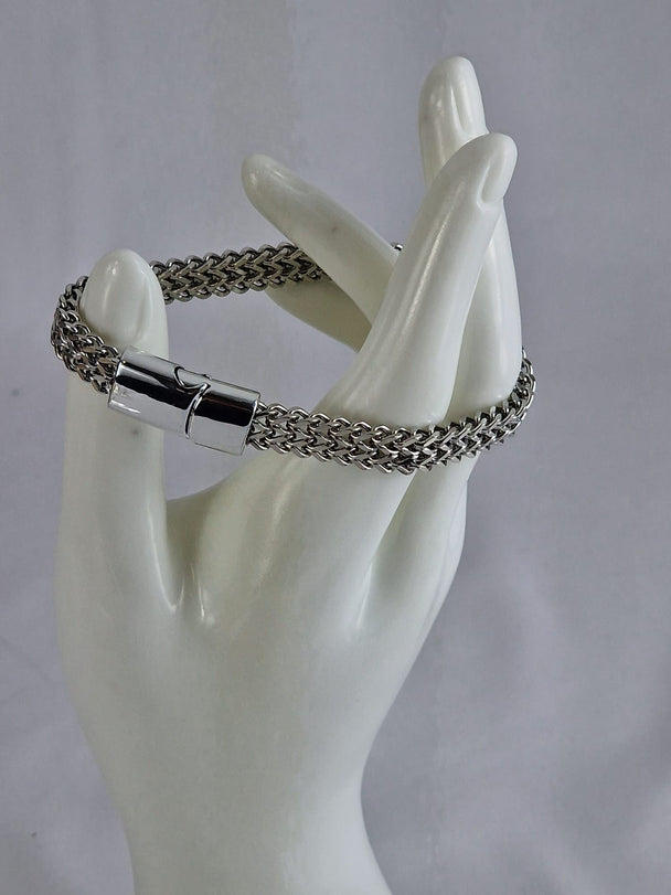 Doppellagiges Unisex-Armband – Titanstahl – Gold/Silber/Schwarz