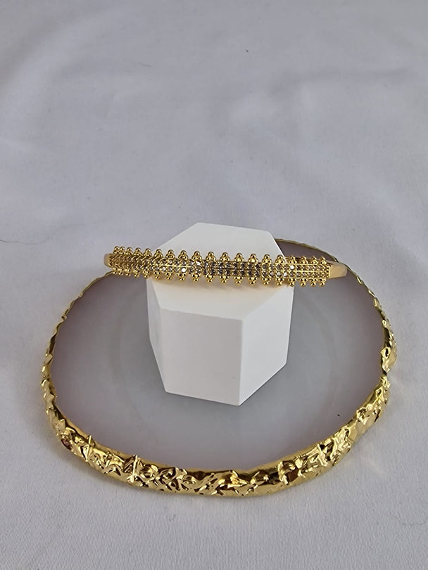 Elegantes Damenarmband, 18 Karat vergoldet mit Zirkonia