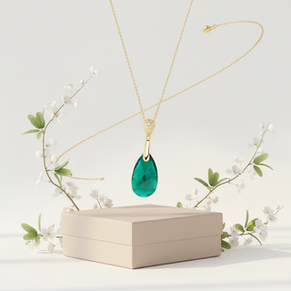 Emerald drop ketting minimalistisch