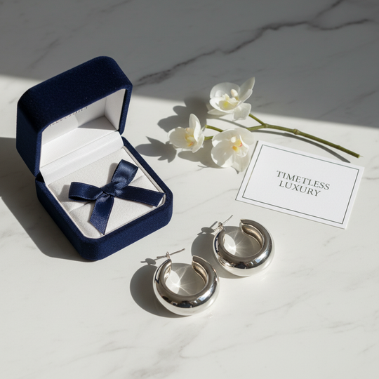 Fijne Creolen Goud Zilver 18K