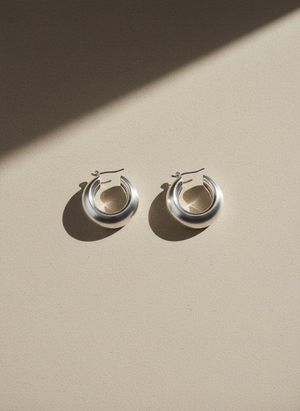 Fijne Creolen Goud Zilver 18K