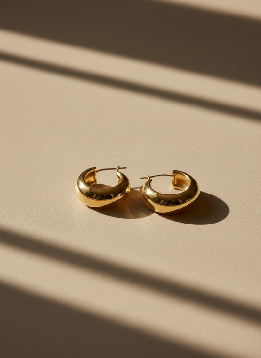 Fijne Creolen Goud Zilver 18K