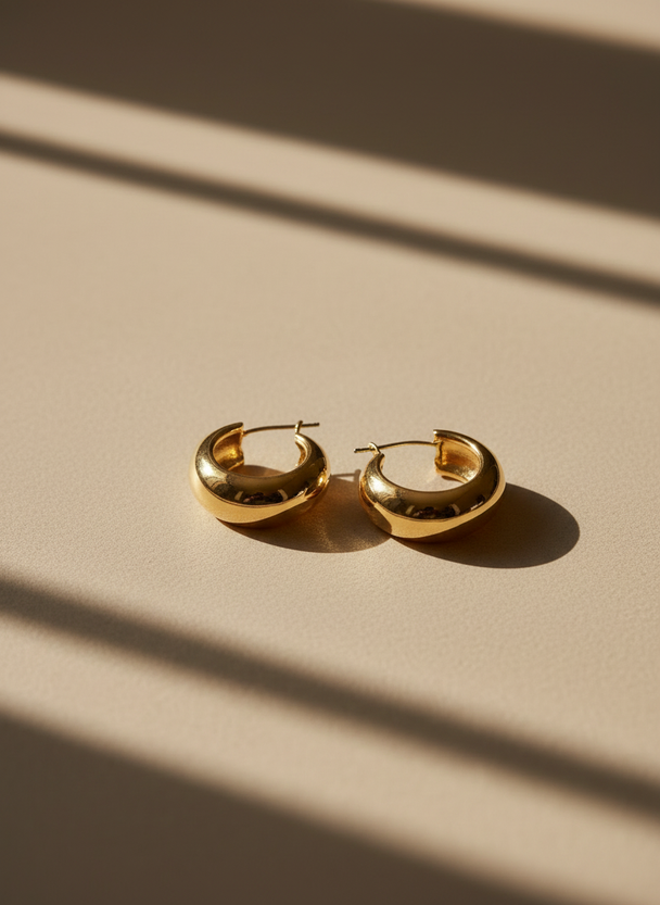 Fijne Creolen Goud Zilver 18K