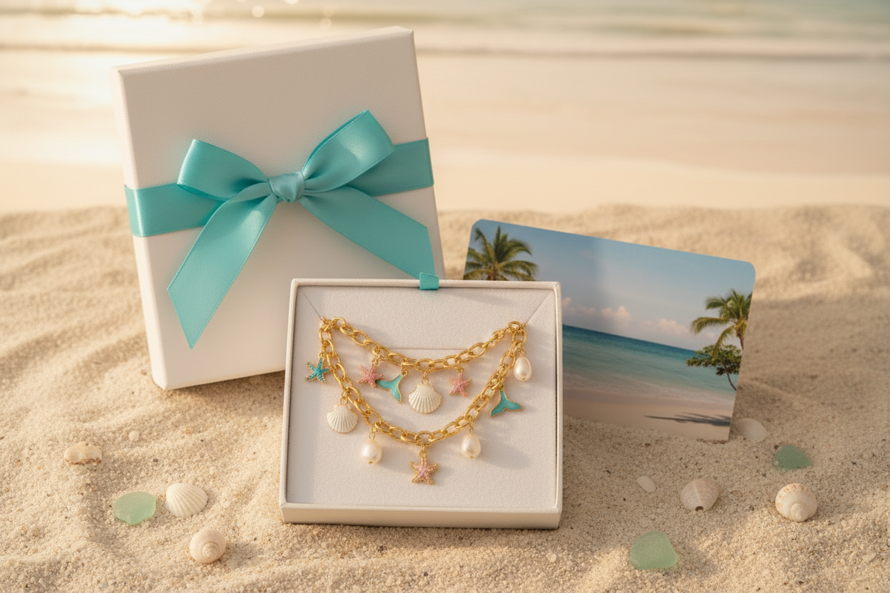 Geschenkdoos met turquoise lint