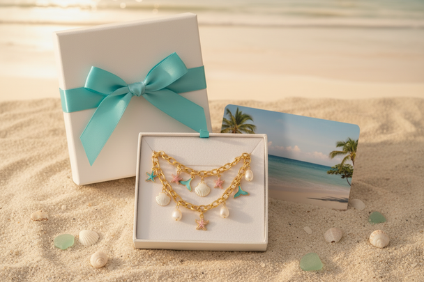 Geschenkdoos met turquoise lint