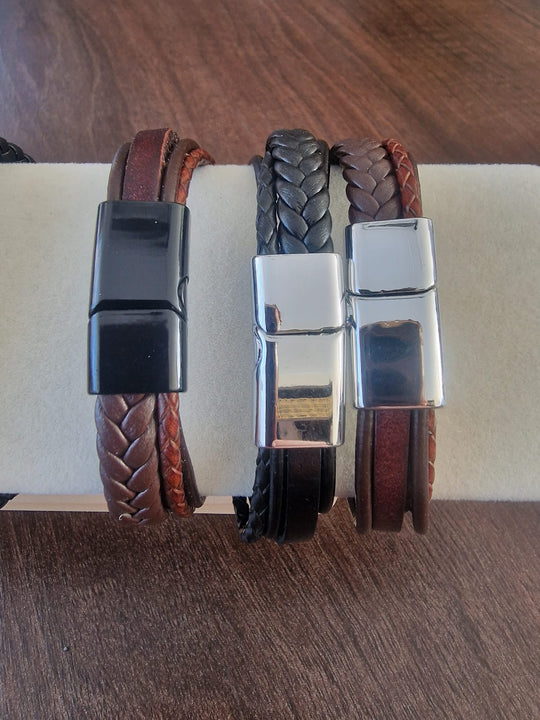 Gevlochten Heren Armband met Magneet Sluiting