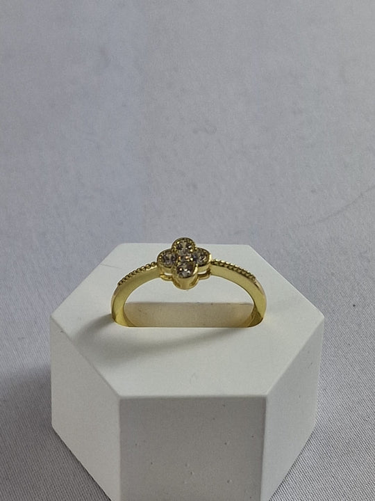 Klavervier Ring 925 Zilver - Geluksring met Zirkonia