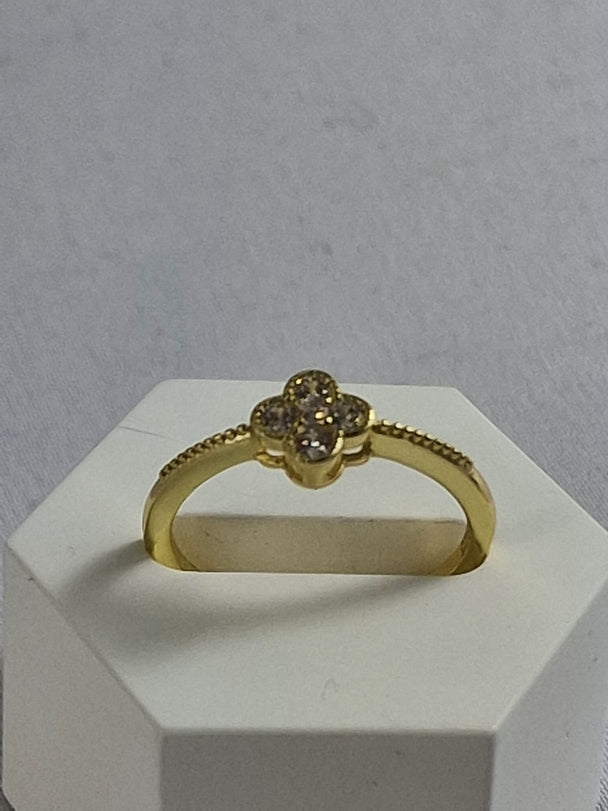Klavervier Ring 925 Zilver - Geluksring met Zirkonia