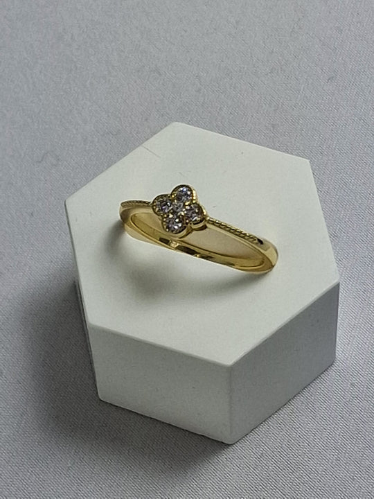 Klavervier Ring 925 Zilver - Geluksring met Zirkonia