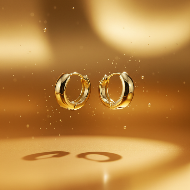 Goud chunky creolen zwevend - paar