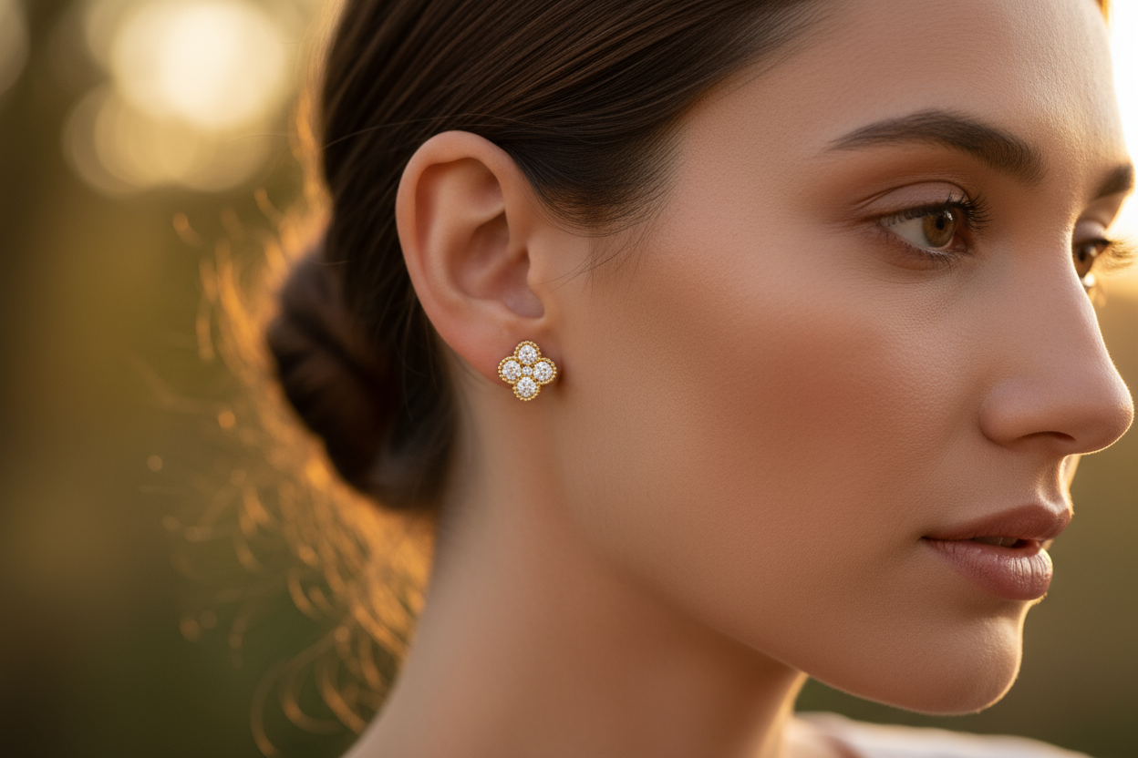 Goud oorknopje profiel