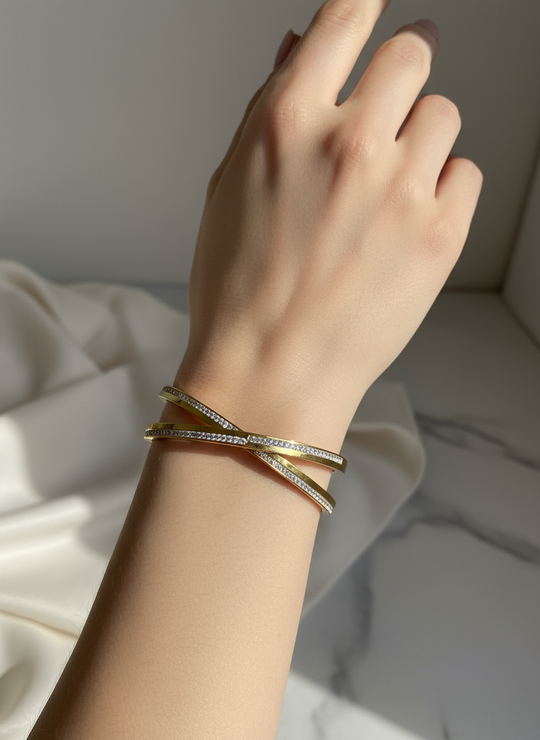 Gouden crossover armband - foto 2