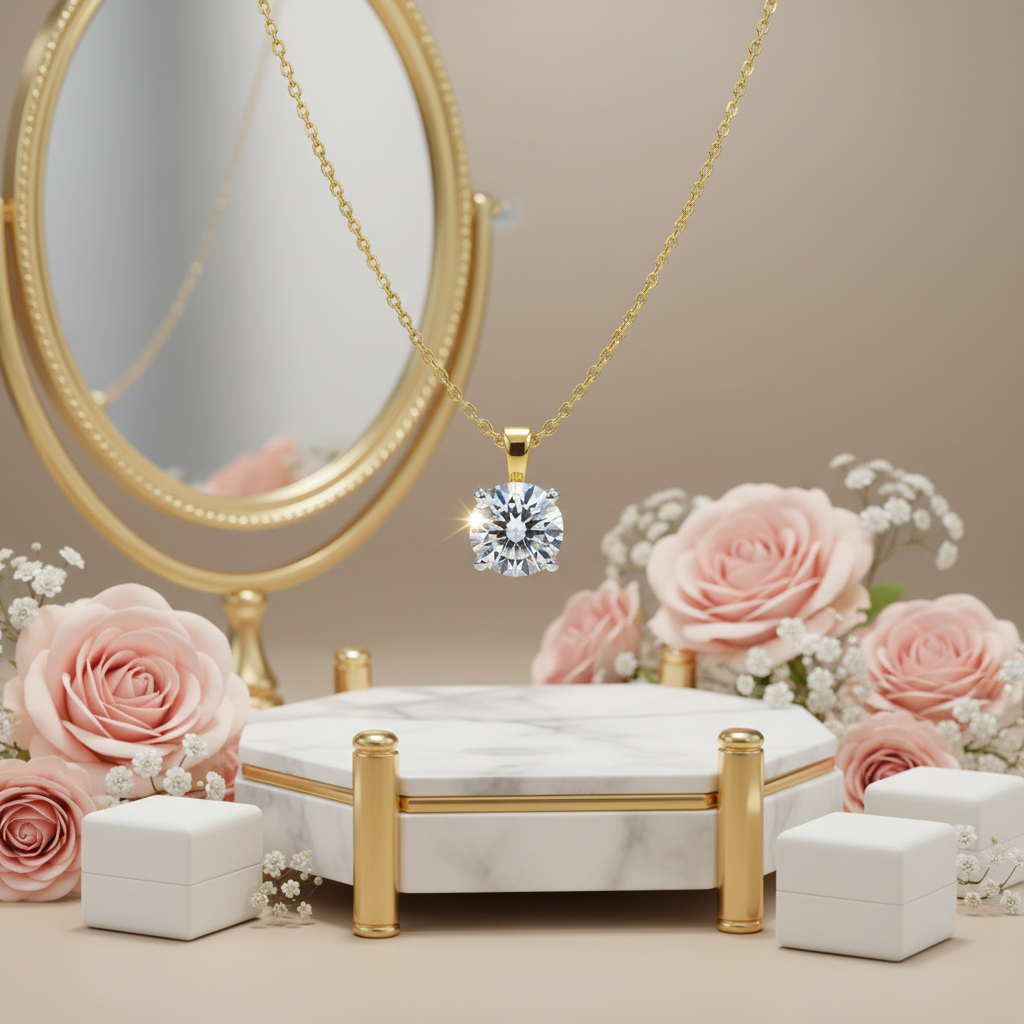 Gouden ketting met diamant