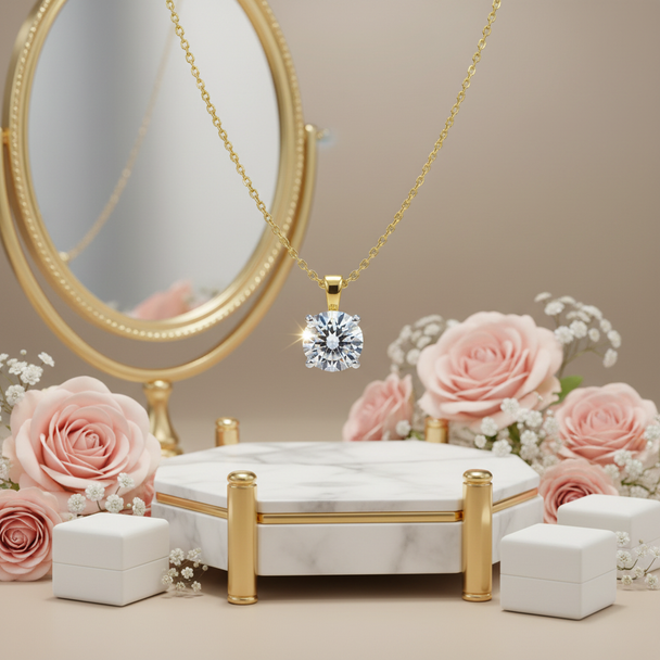 Gouden ketting met diamant