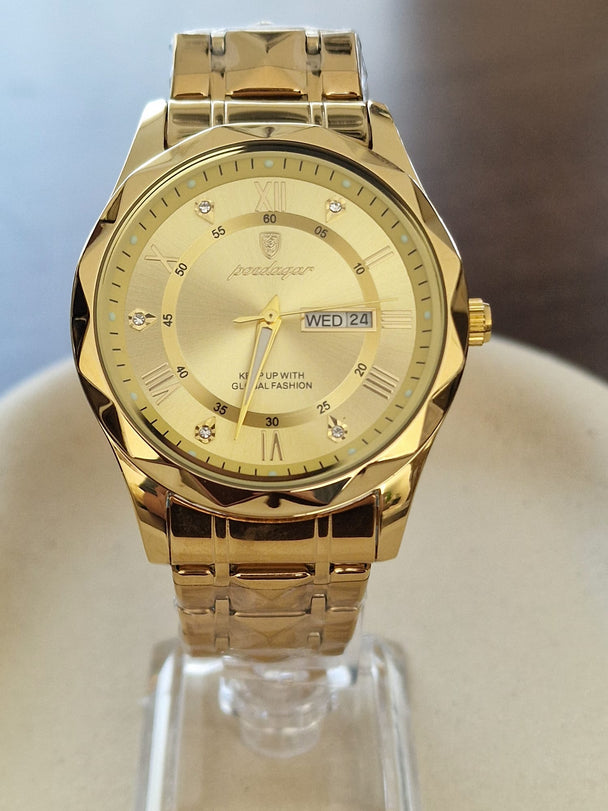 Luxe Herenhorloge Paodagar - Goudkleurig met Datum