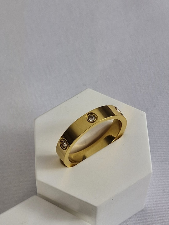 Vriendschapsring met Zirkoon - 18K Verguld Titanium