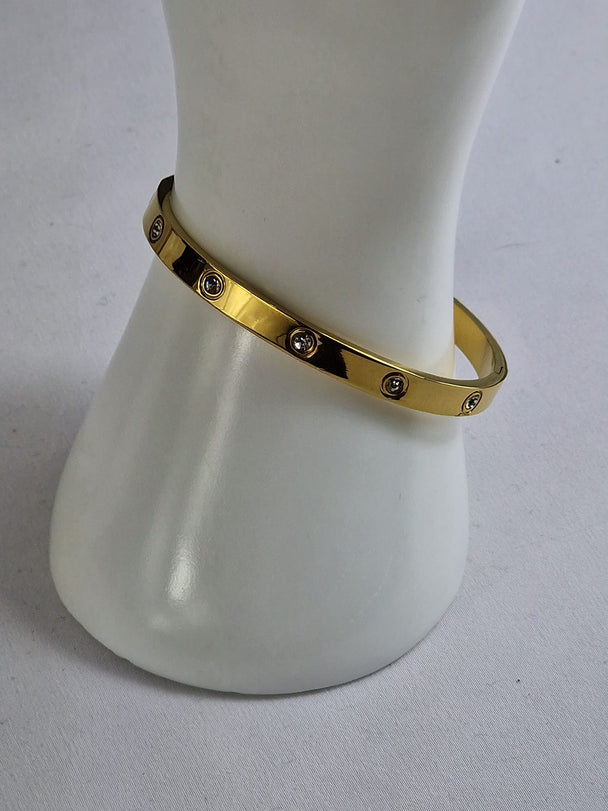 Slavearmband 6mm - 14K Verguld met Zirkoon Stenen Dames