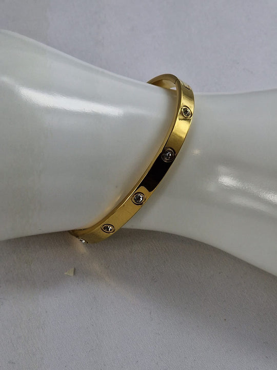 Slavearmband 6mm - 14K Verguld met Zirkoon Stenen Dames