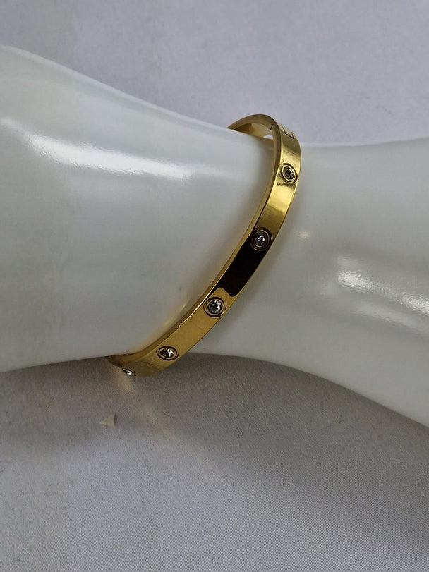 Slavearmband 6mm - 14K Verguld met Zirkoon Stenen Dames