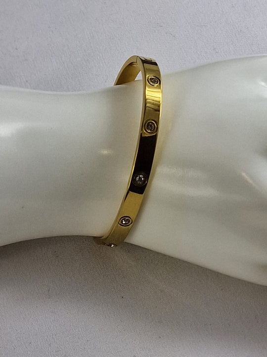 Slavearmband 6mm - 14K Verguld met Zirkoon Stenen Dames