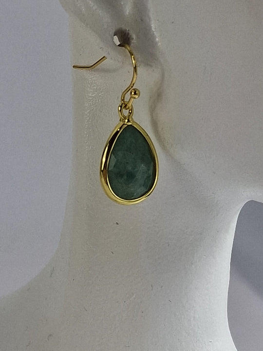 Klassieke Waterdruppel Oorbellen 14K Verguld met Kristal Edelsteen