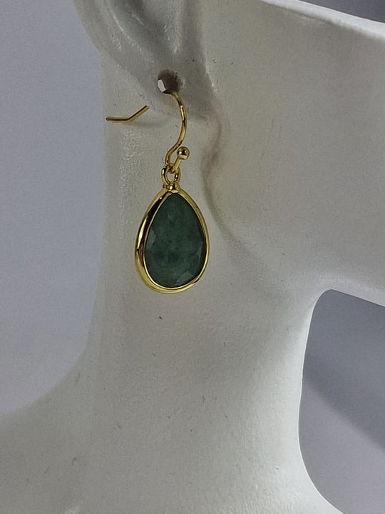 Klassieke Waterdruppel Oorbellen 14K Verguld met Kristal Edelsteen