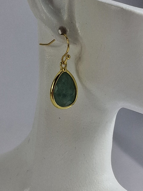 Klassieke Waterdruppel Oorbellen 14K Verguld met Kristal Edelsteen