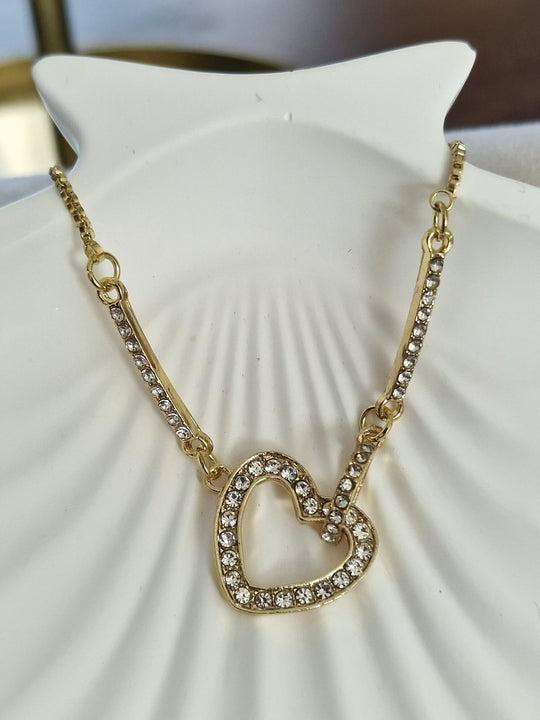 Gouden Hartjes Armband Verstelbaar met Zirkonia - 18K Verguld Dames