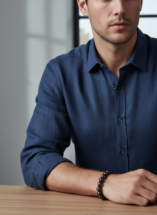 Hematiet armband herenmodel