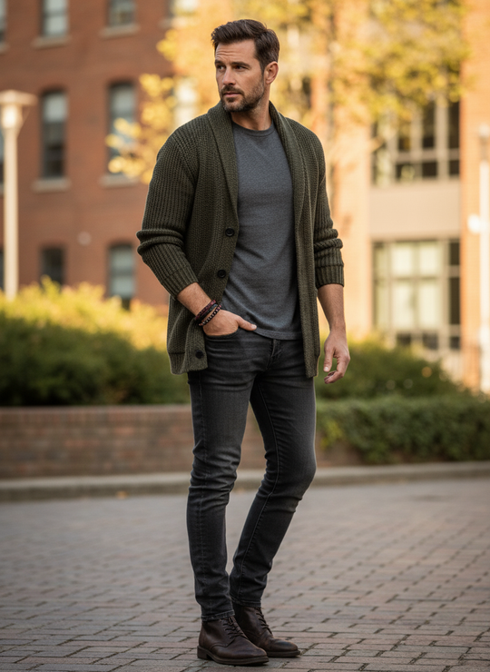 Heren armbandenset leer en tijgeroog - foto 3