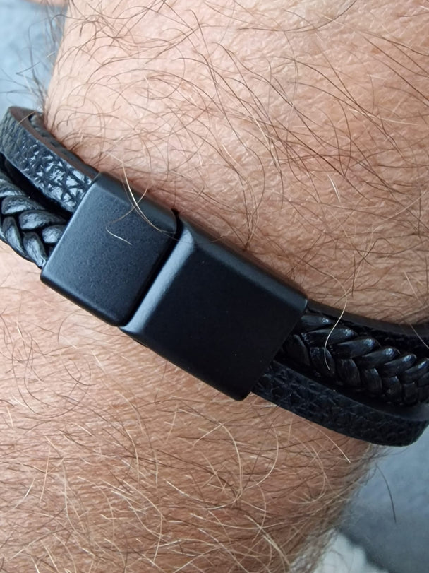 Gevlochten Heren Armband met Magneet Sluiting