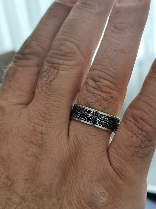 Heren Ring 316L Roestvrij Staal met Spiraal Motief