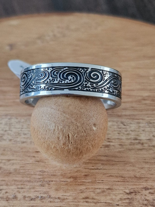 Heren Ring 316L Roestvrij Staal met Spiraal Motief