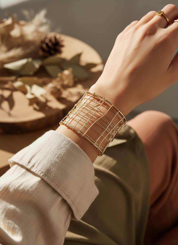 Wire Grid Manchet Armband