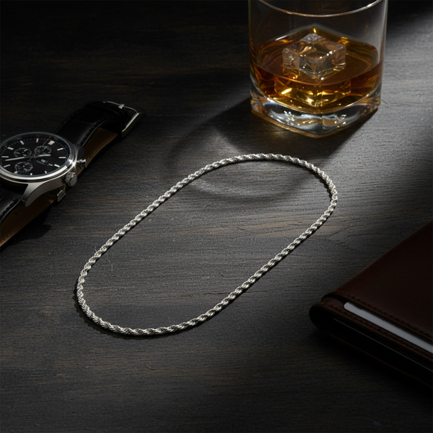 Zilver Koord Ketting Diamond Cut