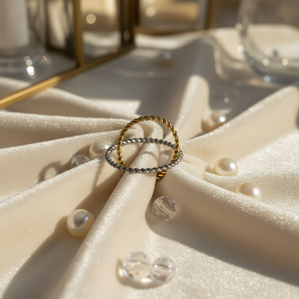 Creatieve styling beide kleuren rope ringen