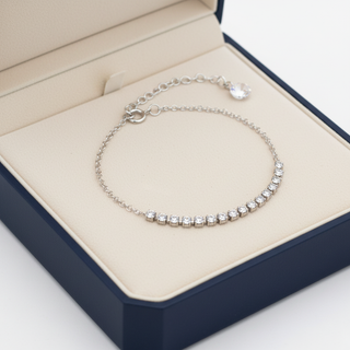 Kristal tennis armband in luxe sieradendoos