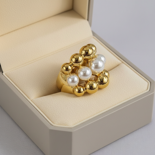 Parel ring in luxe sieradendoos zonder logo