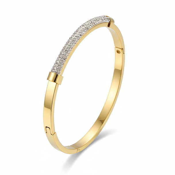 Gouden bangle armband studio foto witte achtergrond