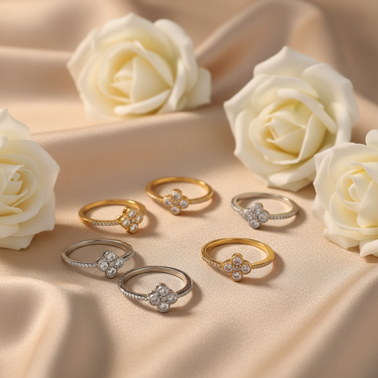 Klavervier Ring 925 Zilver - Geluksring met Zirkonia