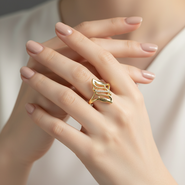 Ring Goud 14K met Steentjes