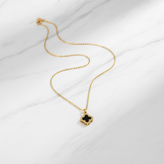 Klavervier Ketting Goud 18K