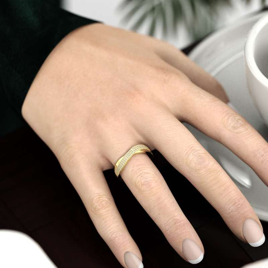 GOLD Onda Ring 14k  0,29ct Lab Grown Diamant