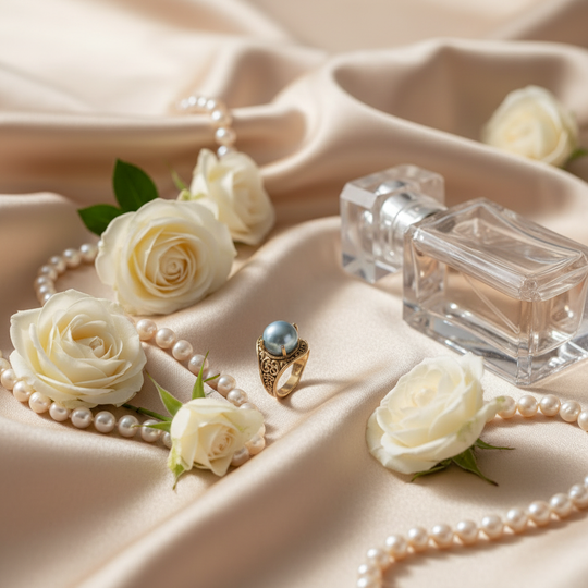 Ring Vintage Goud Blauwe Parel