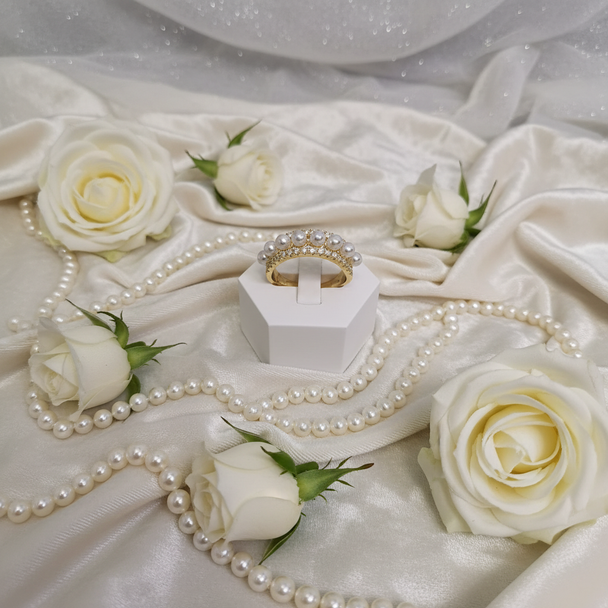 Creatieve styling parel ring met rozen