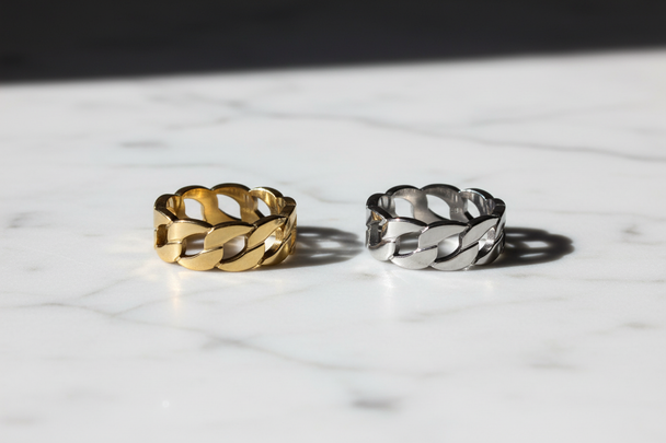 Chunky chain ring beide kleuren - goud en zilver
