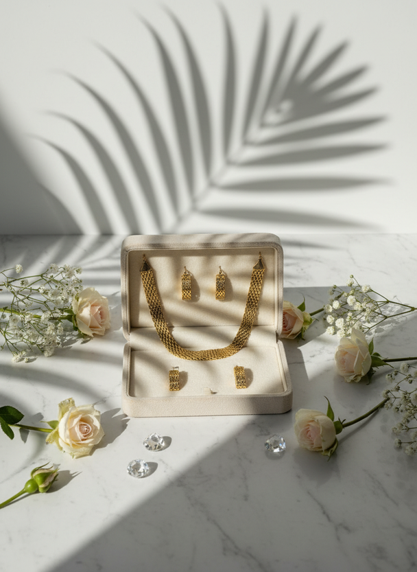 Mand Vlecht Set Goud