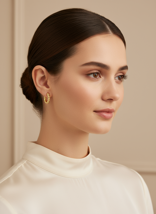 Dezente Creolen – 18 Karat vergoldet – Gold &amp; Silber