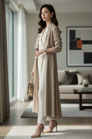 Volledig model met bangle armband parelmoer